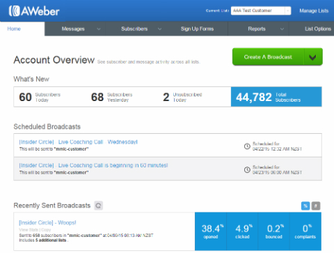 aweber screen shot